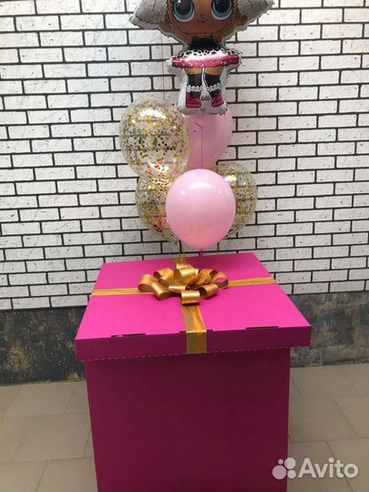 Коробка-сюрприз и шары с Лол