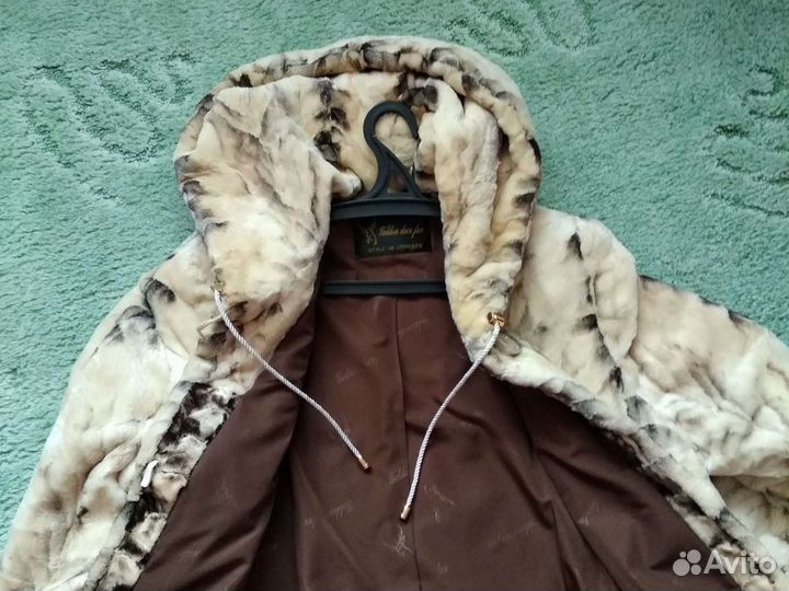 Шуба норковая с капюшоном