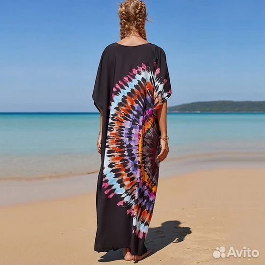 Пляжное платье туника большой размер