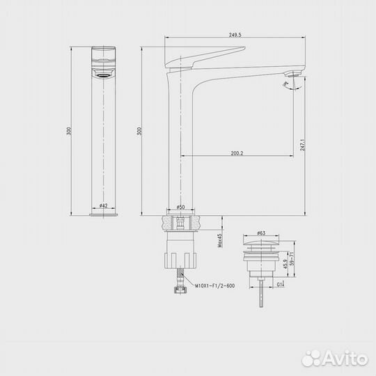 Смеситель раковины монолит. Lemark Allegro LM5909