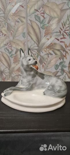 Пепельница, овчарка,керамика СССР