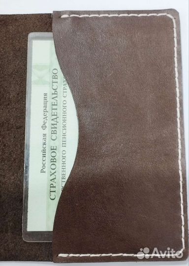 Обложка на документы, паспорт, из натуральной кожи