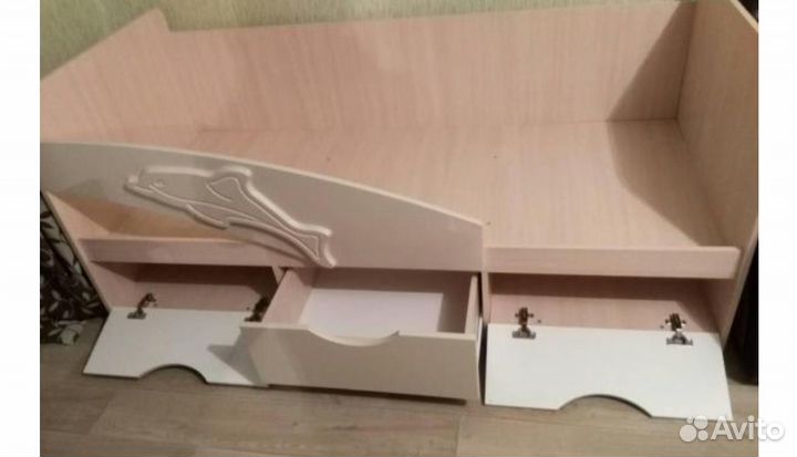 Детская кровать Дельфин с матрасом