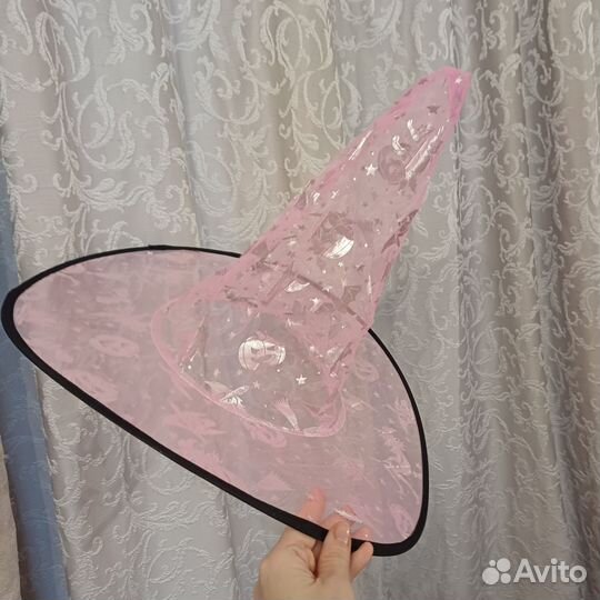 Шляпа ведьмы прозрачная с принтом