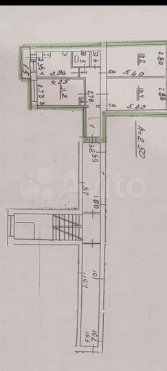 Доля в 3-к. квартире, 64,1 м², 4/9 эт.
