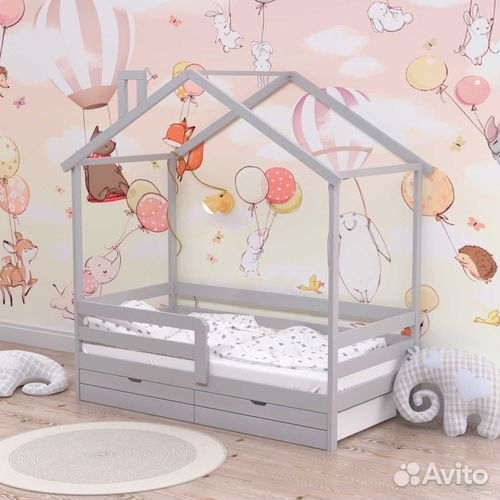 Кроватка высокий борт из натурального дереваТеремо