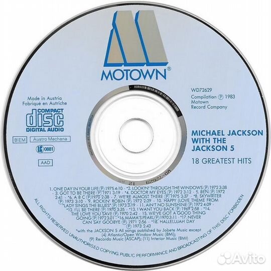 CD Michael Jackson Plus The Jackson 5 –18 Greatest