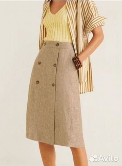 Юбка Mango лен