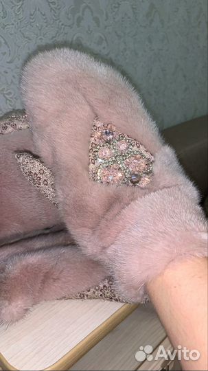 Шапка норка вышивка стеклярус