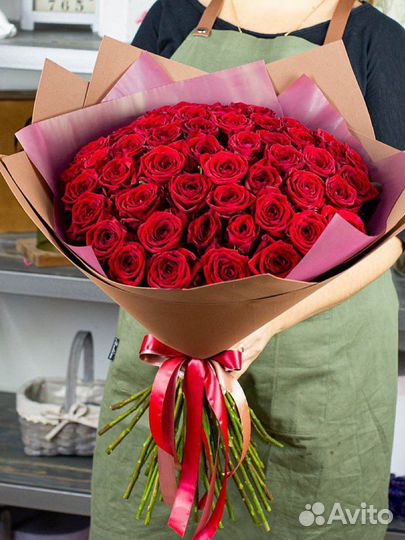 51 роза 70 см