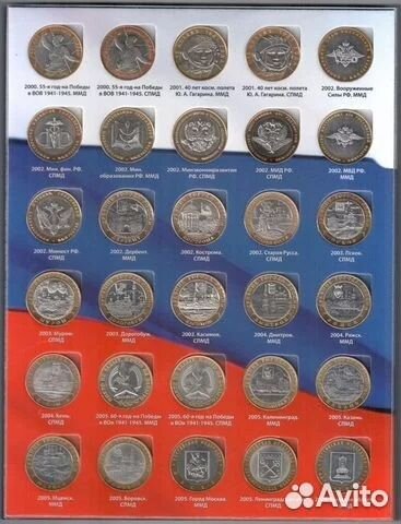 Монеты 10 р. биметалл