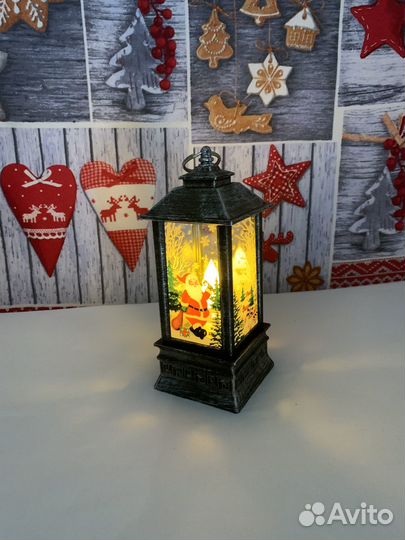 Новогодние украшения для дома Световой фонарь20 см