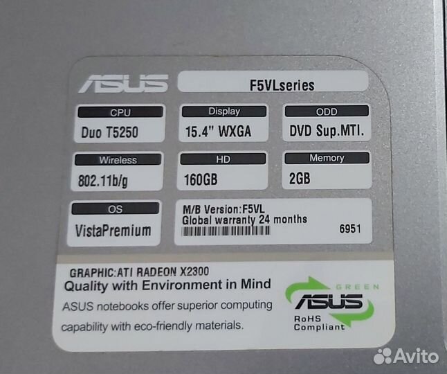 Ноутбук asus на запчасти