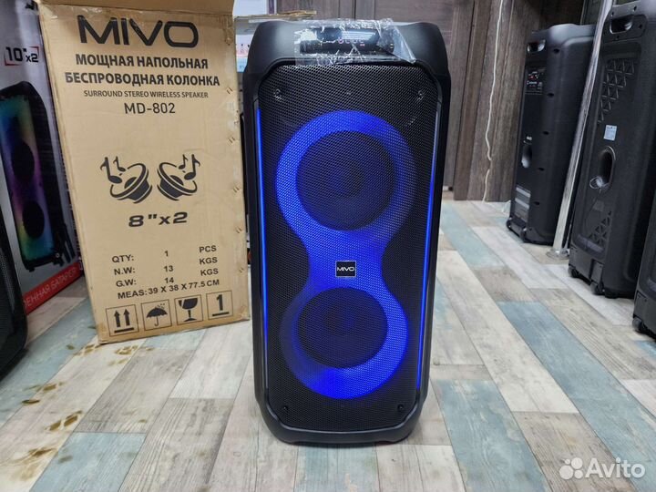 Колонка портативная mivo MD-802 2 микрофона 110W