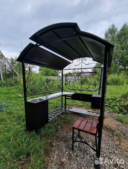 Мангал с крышей