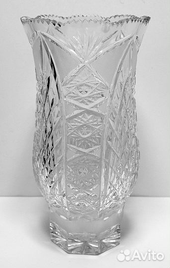 Большая хрустальная ваза для цветов СССР