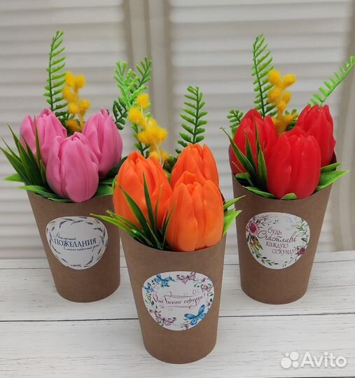 Тюльпаны из мыла ручной работы