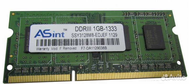 Озу для ноутбука Asint ssy3128m8-edjed DDR3 1 Гб