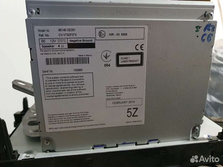 Магнитола от toyota