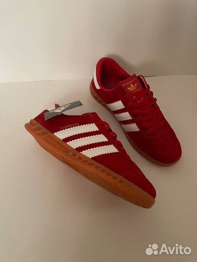 Кроссовки Adidas hamburg red красные