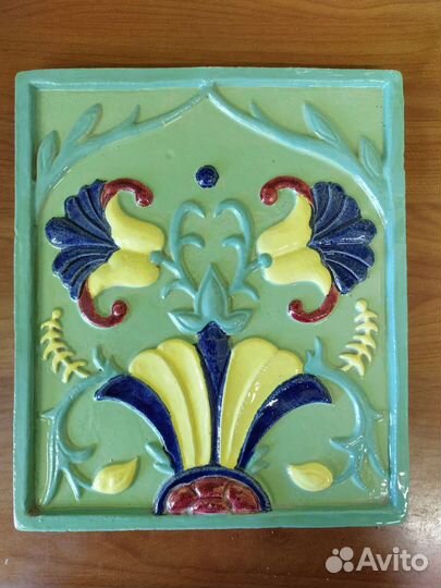 Изразец Цветы. Шамот. Керамика