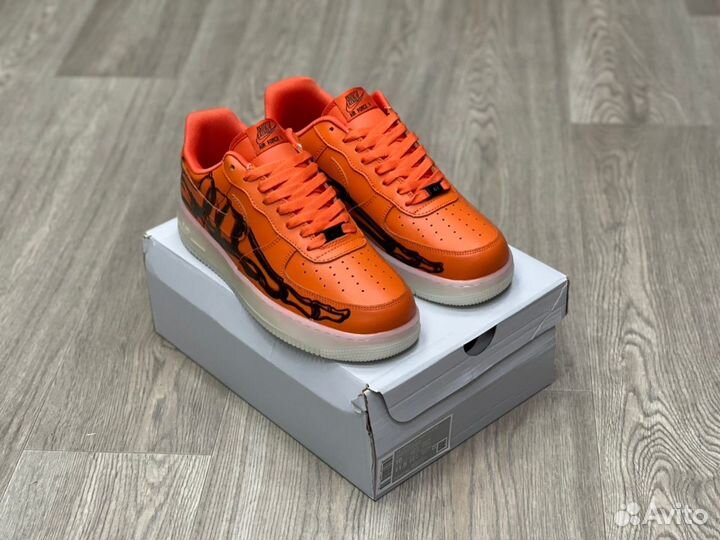 Кроссовки Nike Air Force 1 Skeleton Orange (41-45)