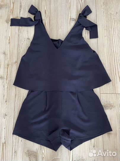 H&M Комбинезон-шорты на лямках синий EUR 32 XXS