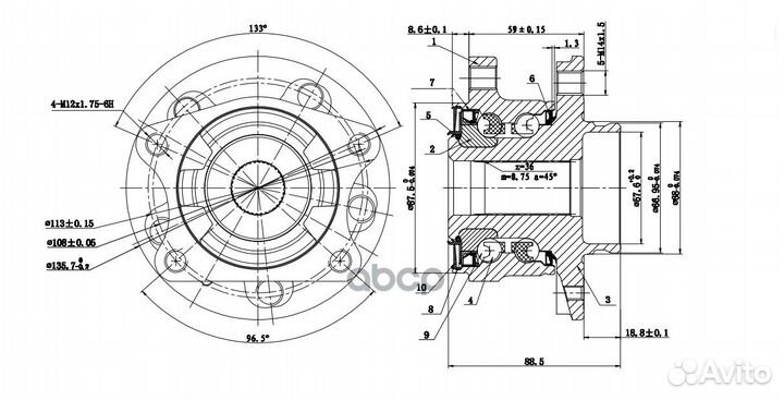 Ступица колеса в сборе LR volvo XC90 02