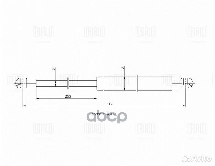 Амортизатор багажника opel mokka 13- GS2117 Tri
