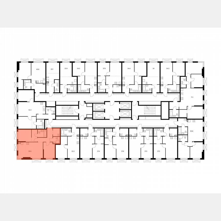 2-к. квартира, 59,9 м², 21/30 эт.