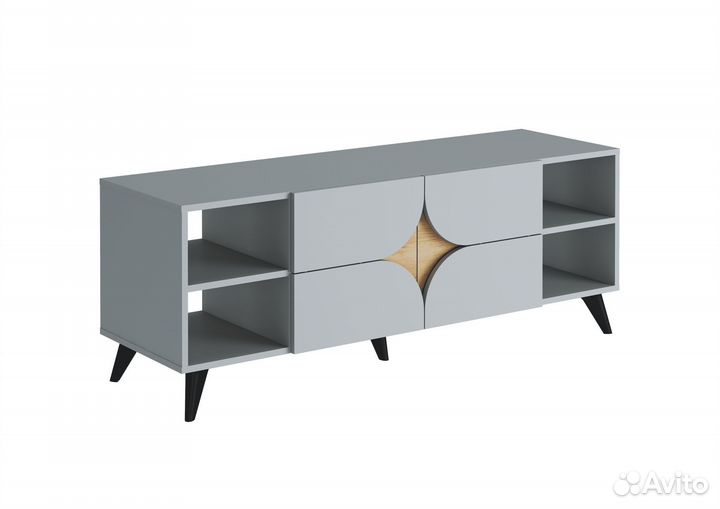 Монро тв-тумба Шиншилла Серая Дуб Крафт золотой