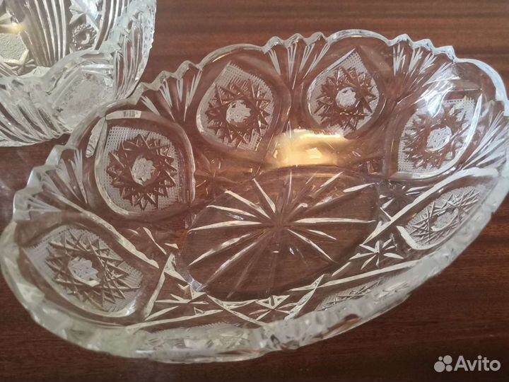 Хрустальная ваза, салатница, бокалы