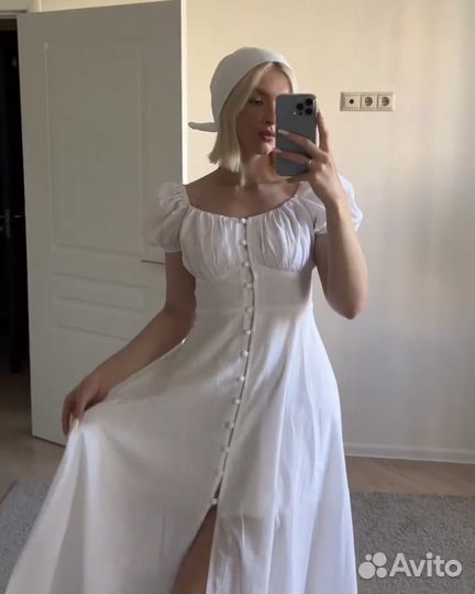Новое белое хлопковое платье