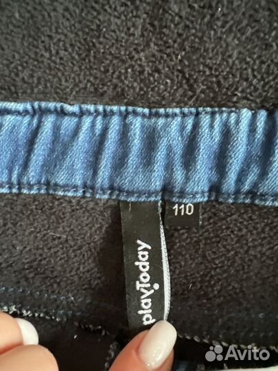 Джинсовый полукомбинезон теплый