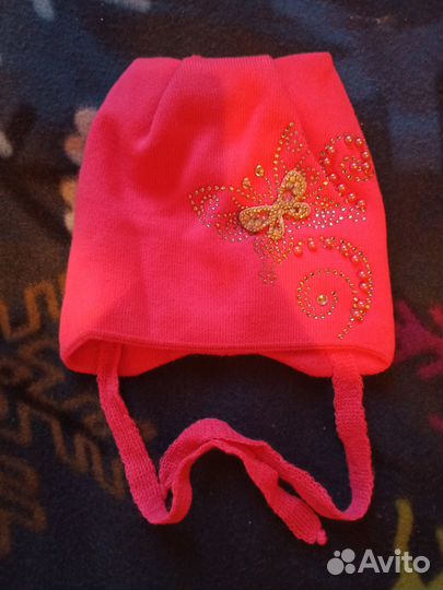 Шапка для девочки демисезонная новая до 1 года