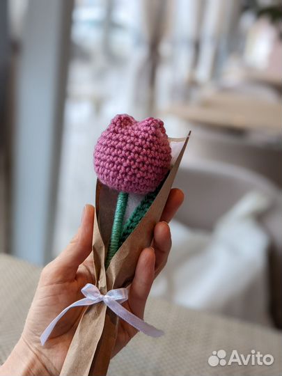 Вязаные цветы (букет)