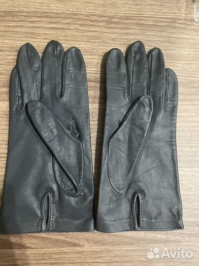Перчатки женские кожаные новые серые