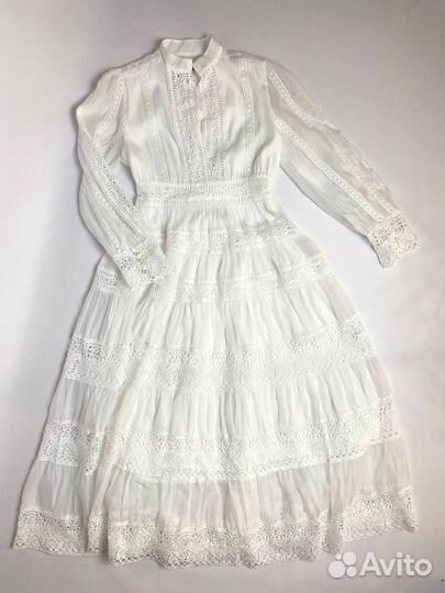 Белое роскошное платье Zimmermann на лето 2024