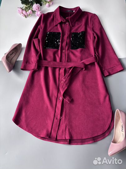 Платье женское красное размер 48 бу р L