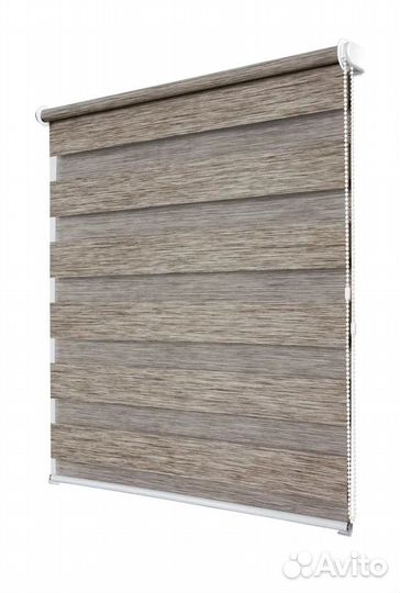 Рулонные шторы день-ночь светло-ореховый 160 см
