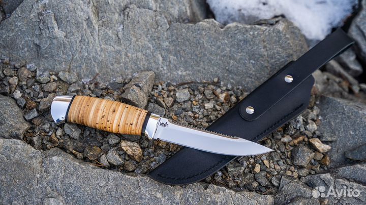 Туристические ножи сталь Х12мф, рукоять: береста