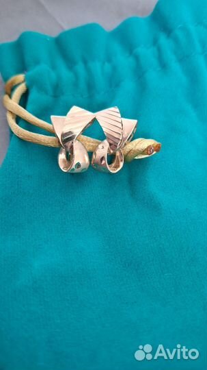 Золотые сережки 585 и кольцо