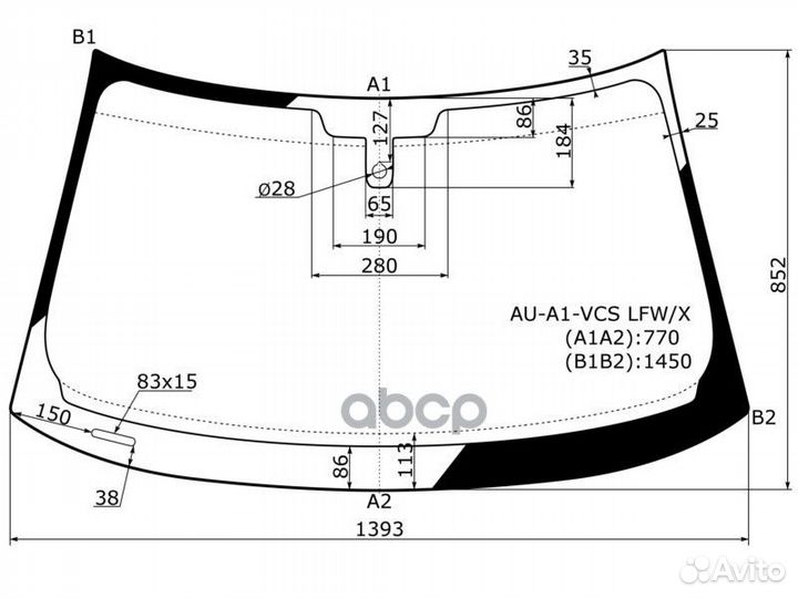 Стекло лобовое + дд audi A1 3/5D HBK 09-11 AU-A