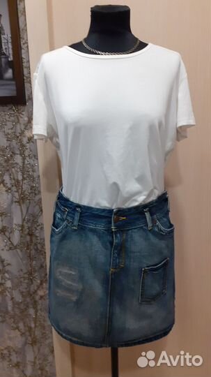 Джинсовая юбка 46 размер