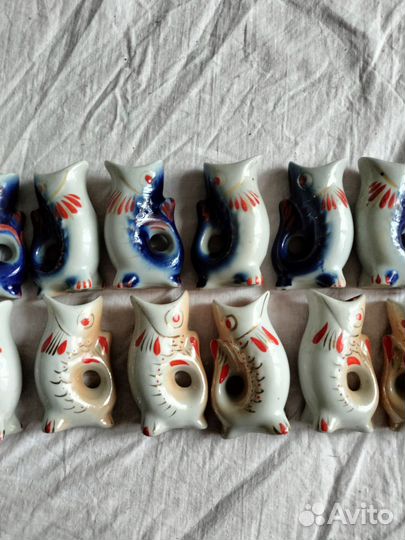 Рюмки СССР фарфор рыбки