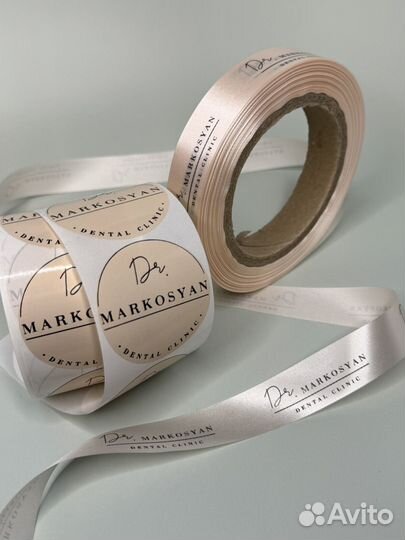 Лента с логотипом Печать на ленте Стикер Наклейка