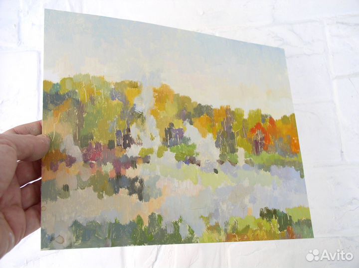 Картина Маслом Осень Россия Пейзаж с Натуры