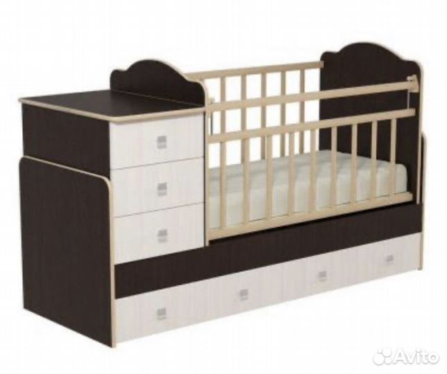 Детская кроватка трансформер с маятником