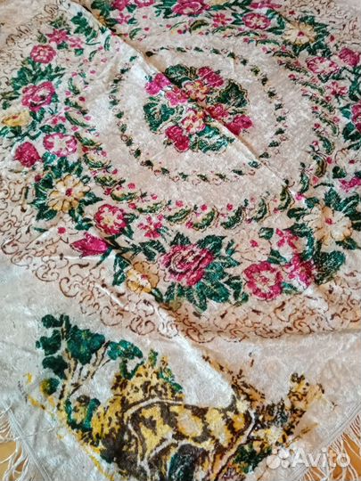 Скатерть плюшевая СССР. Винтажная. Лот 4