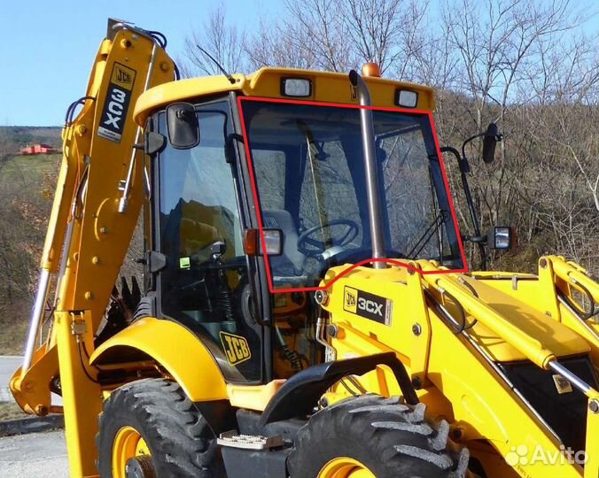 Лобовое верхнее стекло на JCB 3CX/4CX 2005